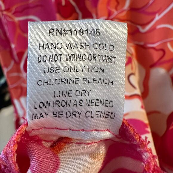 JODIFL Women's Red Orange Feminine Ruffled Neck/Sleeve Dress Small - Picture 4 of 7